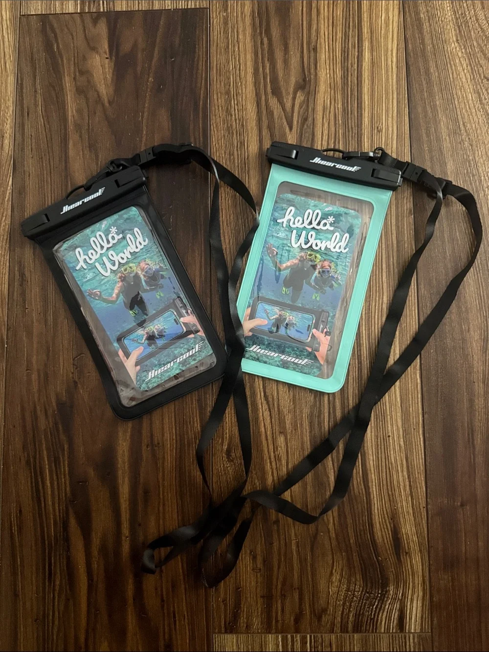 Hiearcool Waterproof Phone Pouch, Waterproof Phone Case, Black&Green 2-Pack